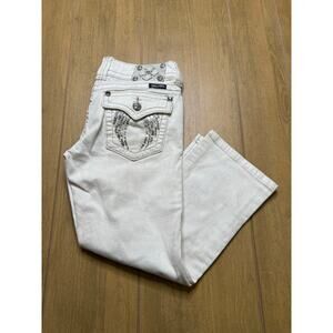 Y2K Women’s Miss Me Capri white/cream Sz 28 boho western